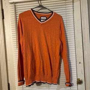 Red Camel Bright Orange V-Neck Sweater